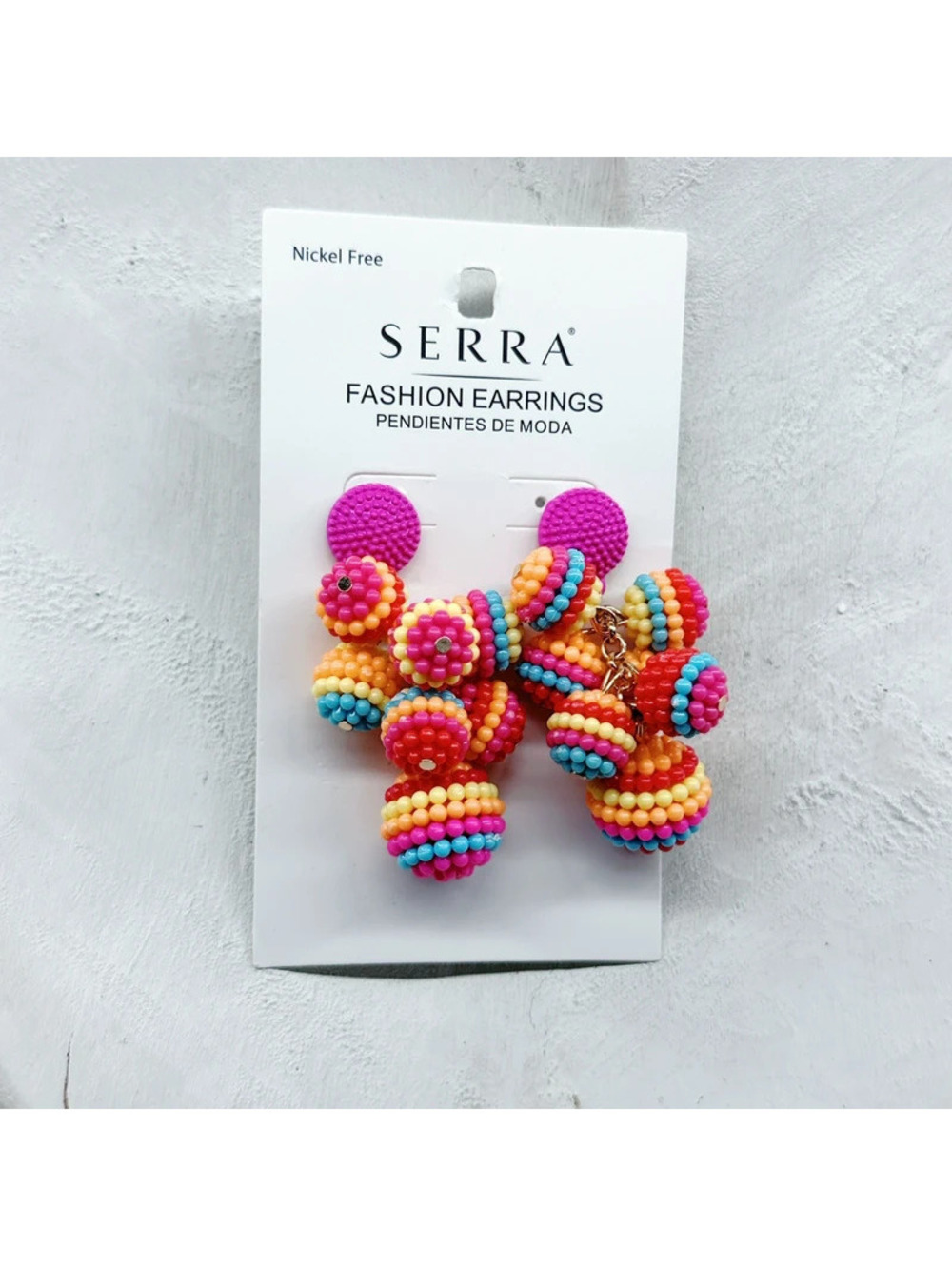 539mc. Pink Plastic Earrings Colorful